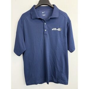 Nike Shirt Mens M Polo Blue Stretch Golf Polo Performance Tech Swoosh WJBF Sport
